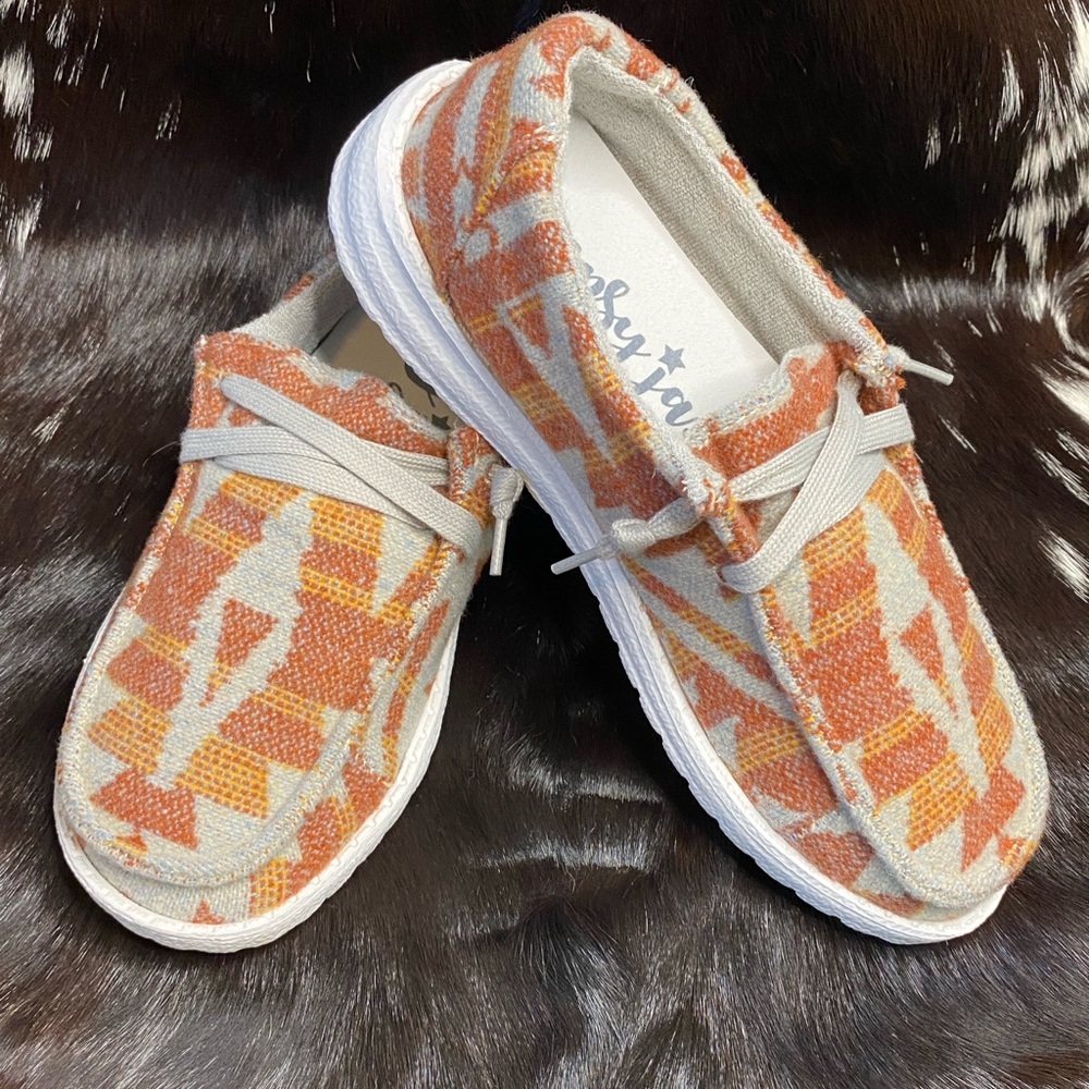 Gypsy Jazz Callie Orange and Beige Slip-On Shoes